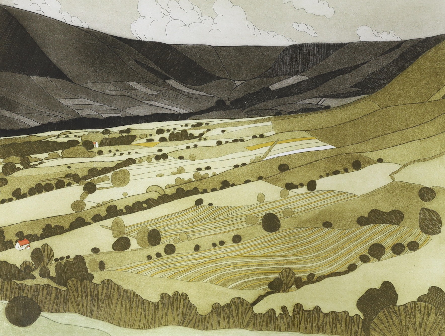 John Brunsden (1933-2014), limited edition print, Edale, signed in pencil, 143/350, overall 57 x 78cm